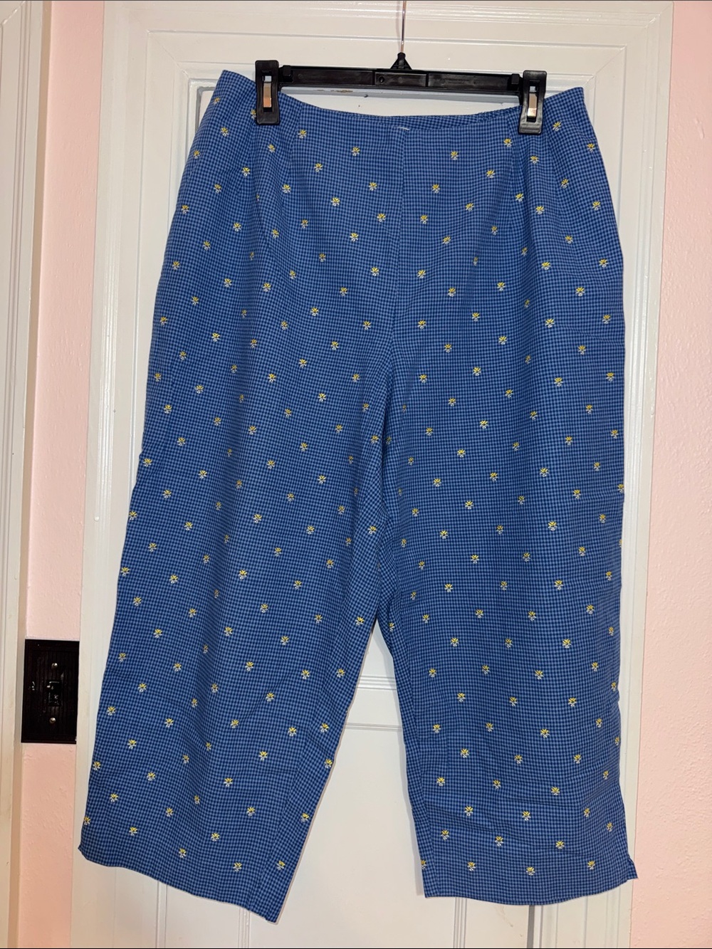 Blue Talbots Embroidered Ankle Pants